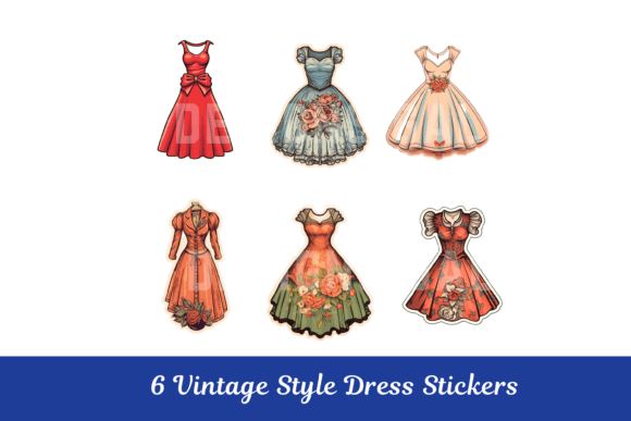 Download Vintage Dress Ephemera Stickers - Vintage Collection