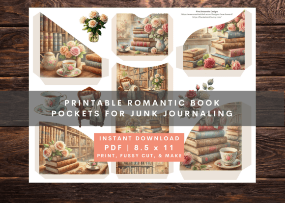 Download Vintage Bookish Tea Junk Journal Pockets - Vintage Collection