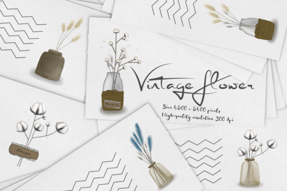 Download Vintage Flower - Watercolors - Vintage Collection