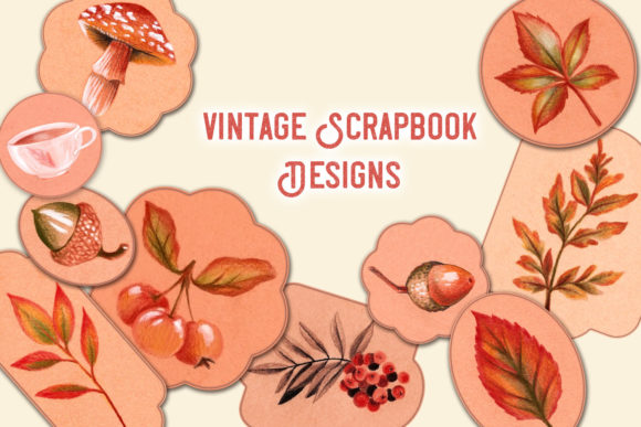 Download Vintage Fall Scrapbook Designs - 15 PNG - Vintage Collection