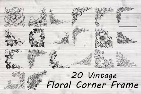 Download Vintage Floral Corner Frame - Vintage Collection