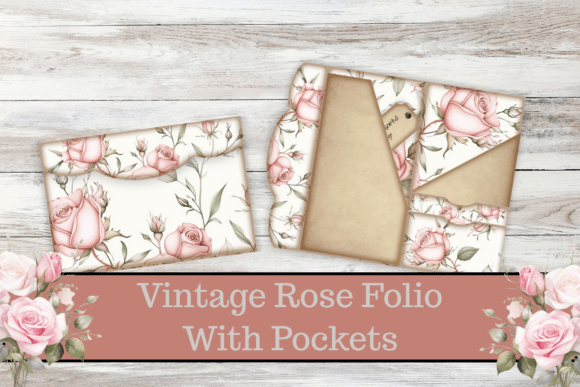 Download Vintage Rose Folio with Pockets, - Vintage Collection