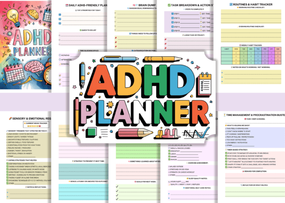 Download ADHD Planner - KDP Canva Template - Premium Resources