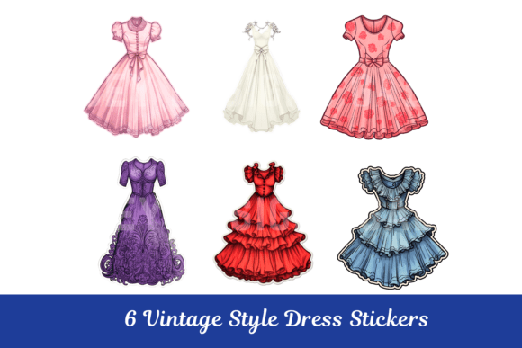 Download Vintage Dress Sticker Retro Fussy Cuts - Vintage Collection