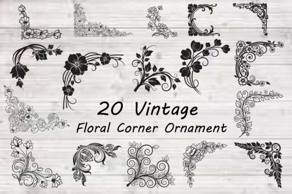 Download Vintage Floral Corner Ornament - Vintage Collection