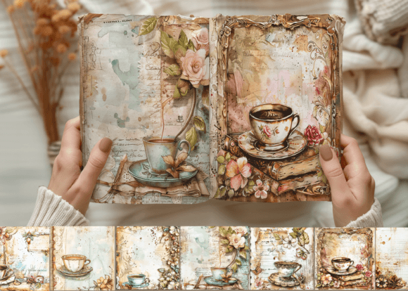 Download Vintage Coffee Junk Journal Paper - Vintage Collection