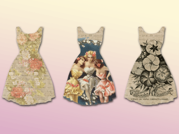 Download 9 Vintage Garden Party Dresses Ephemera - Vintage Collection